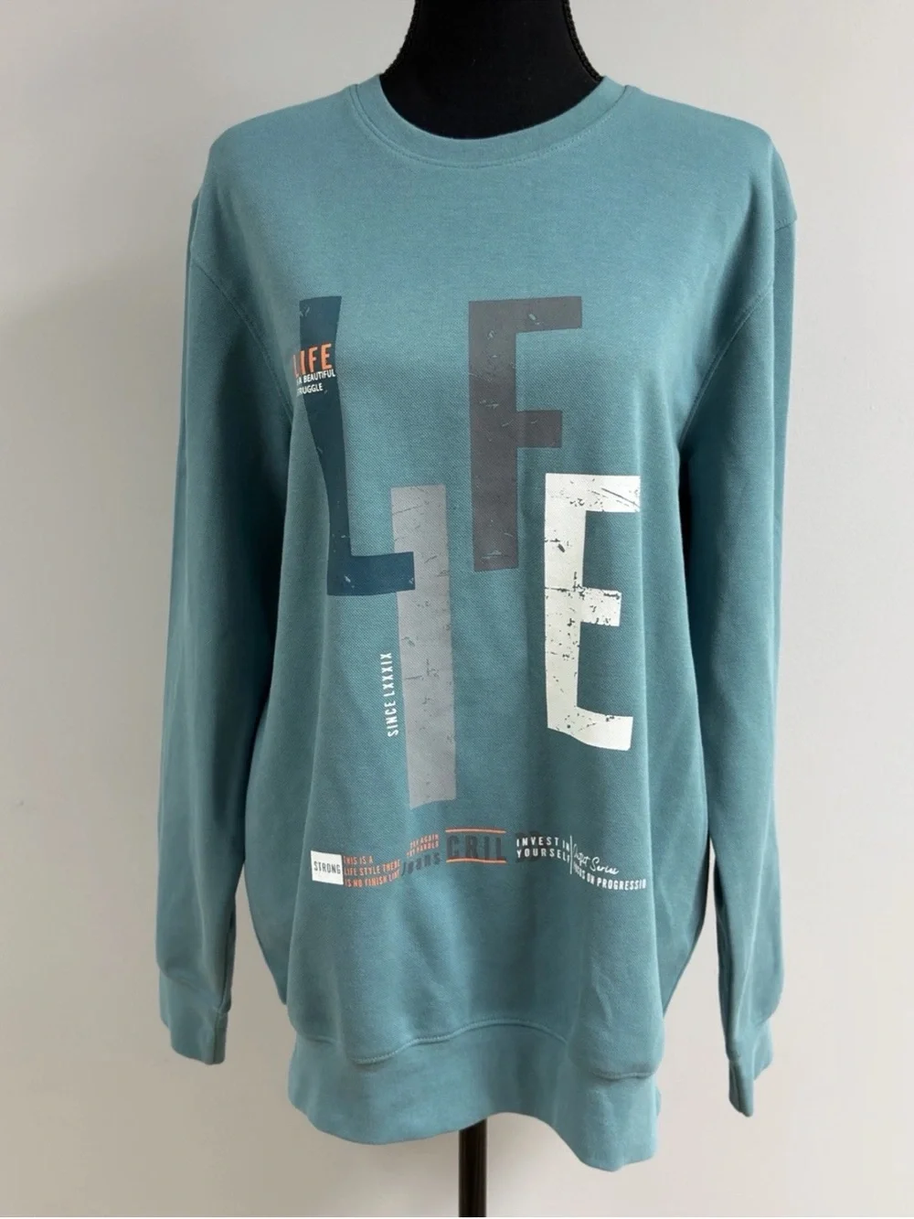 Cantabil Typographic Print Crew-neck Sweatshirt Size XL
